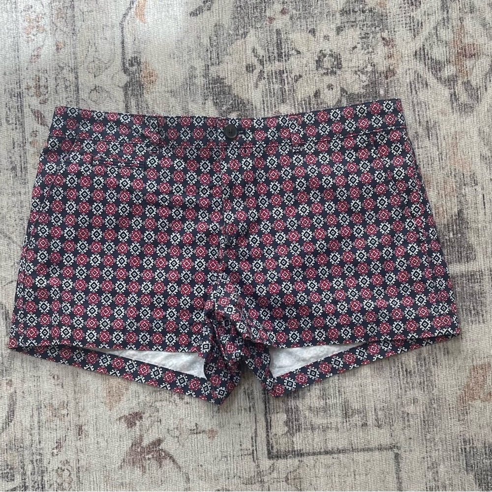 Patterned Red and Black Shorts